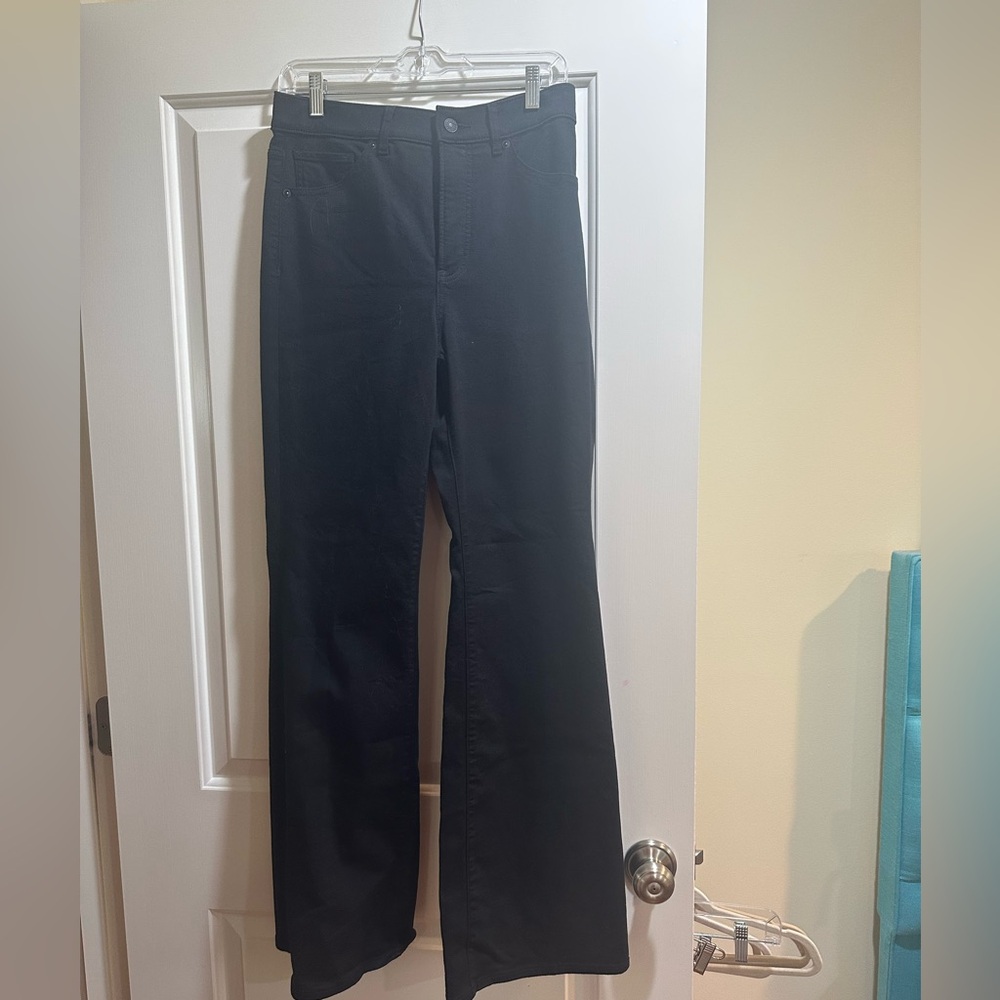 Express flare high rise black denim jeans - size 8